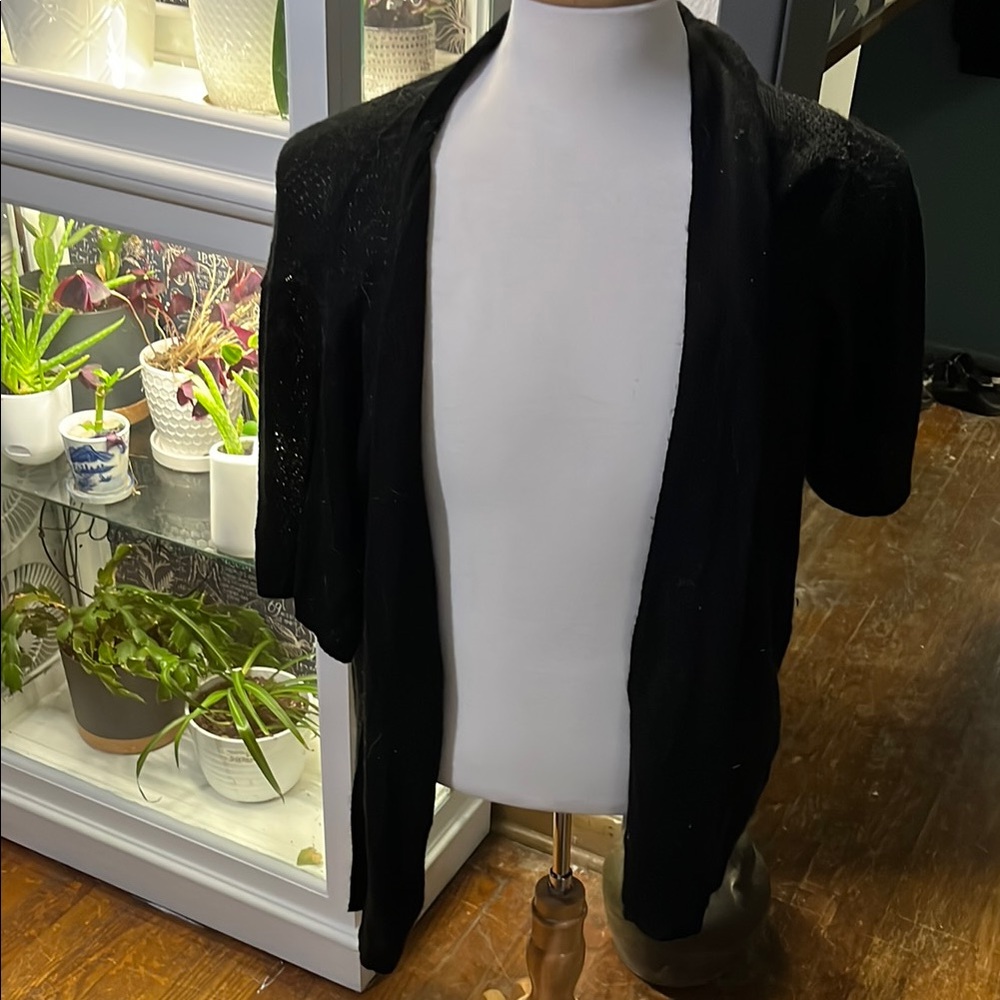 Maurices Black Cardigan Sweater Open Front Knit